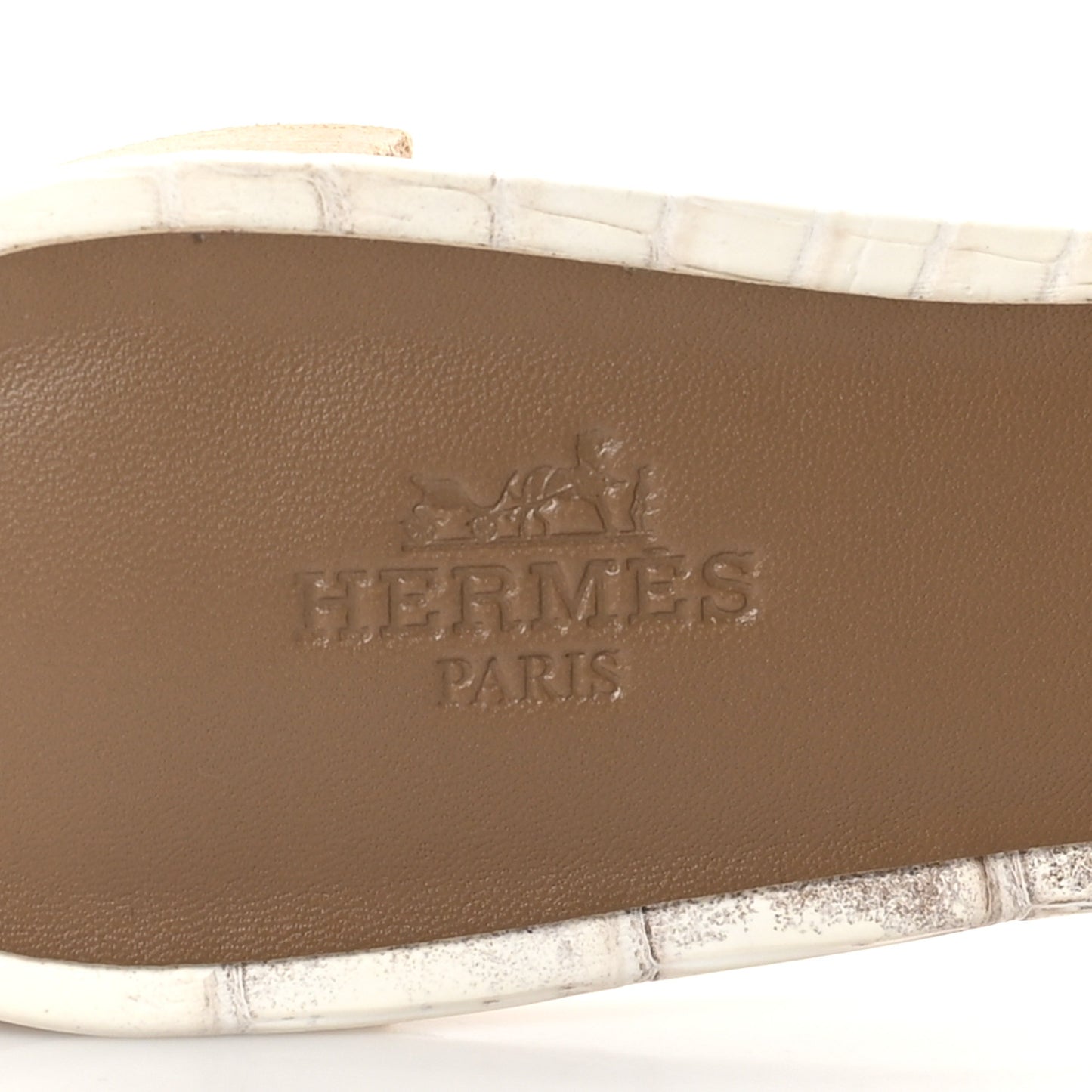 Matte Niloticus Crocodile Himalaya Oasis Sandals 38.5 White
