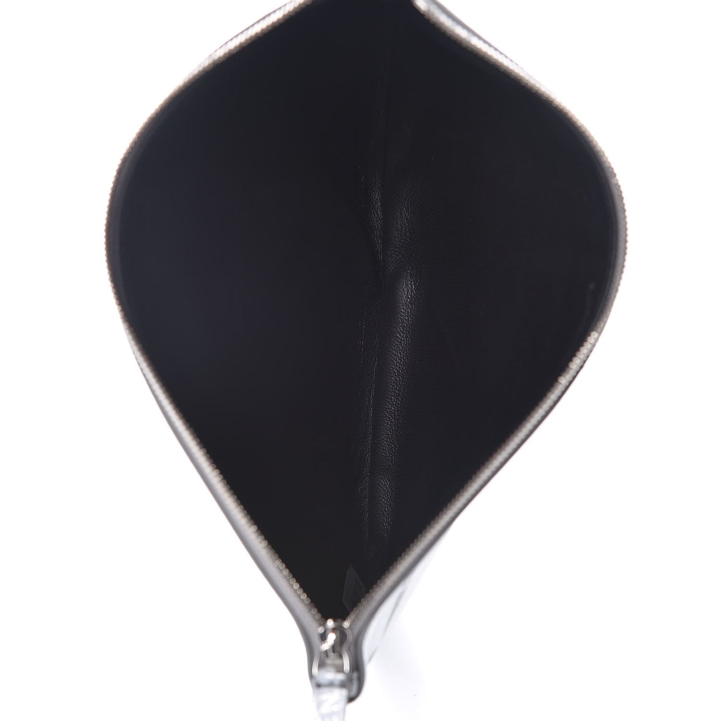 Metallic Calfskin Losange Monogram Pouch Silver Black White