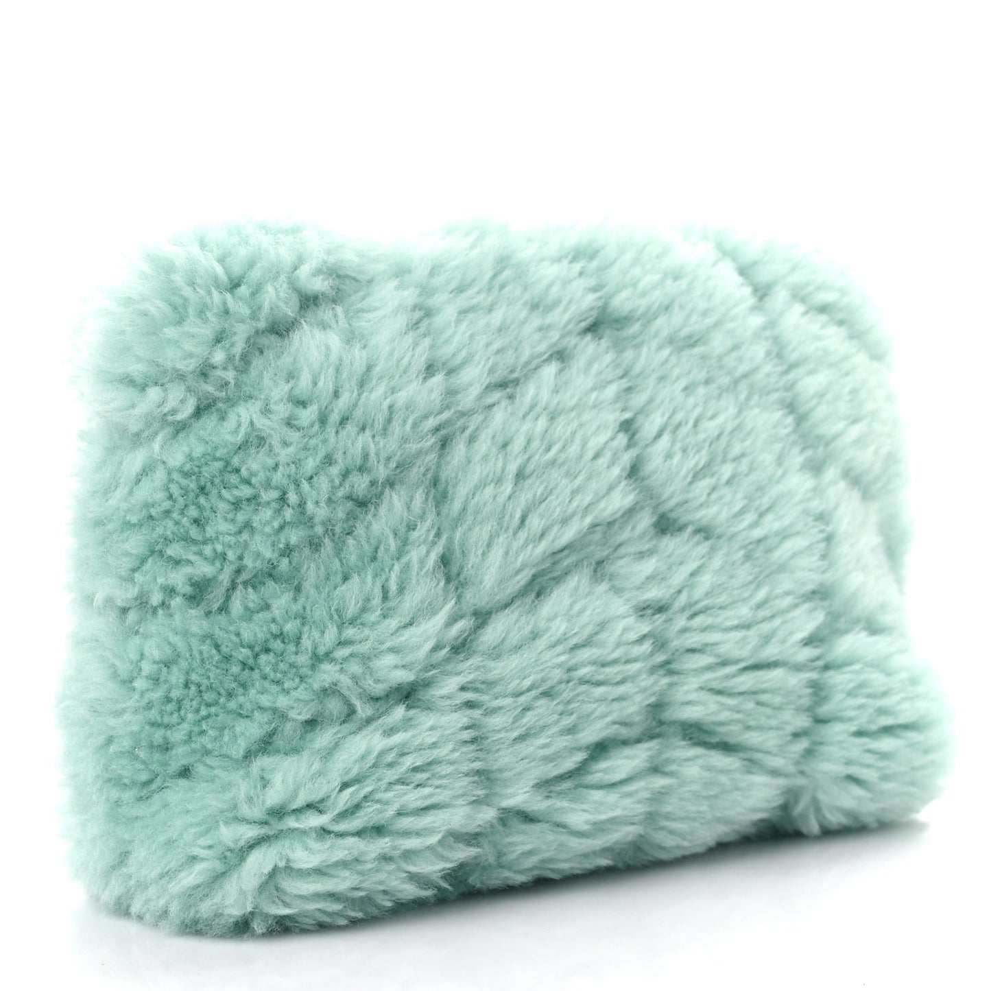Shearling Quilted Monogram Loulou Puffer Pouch Clutch Iced Mint