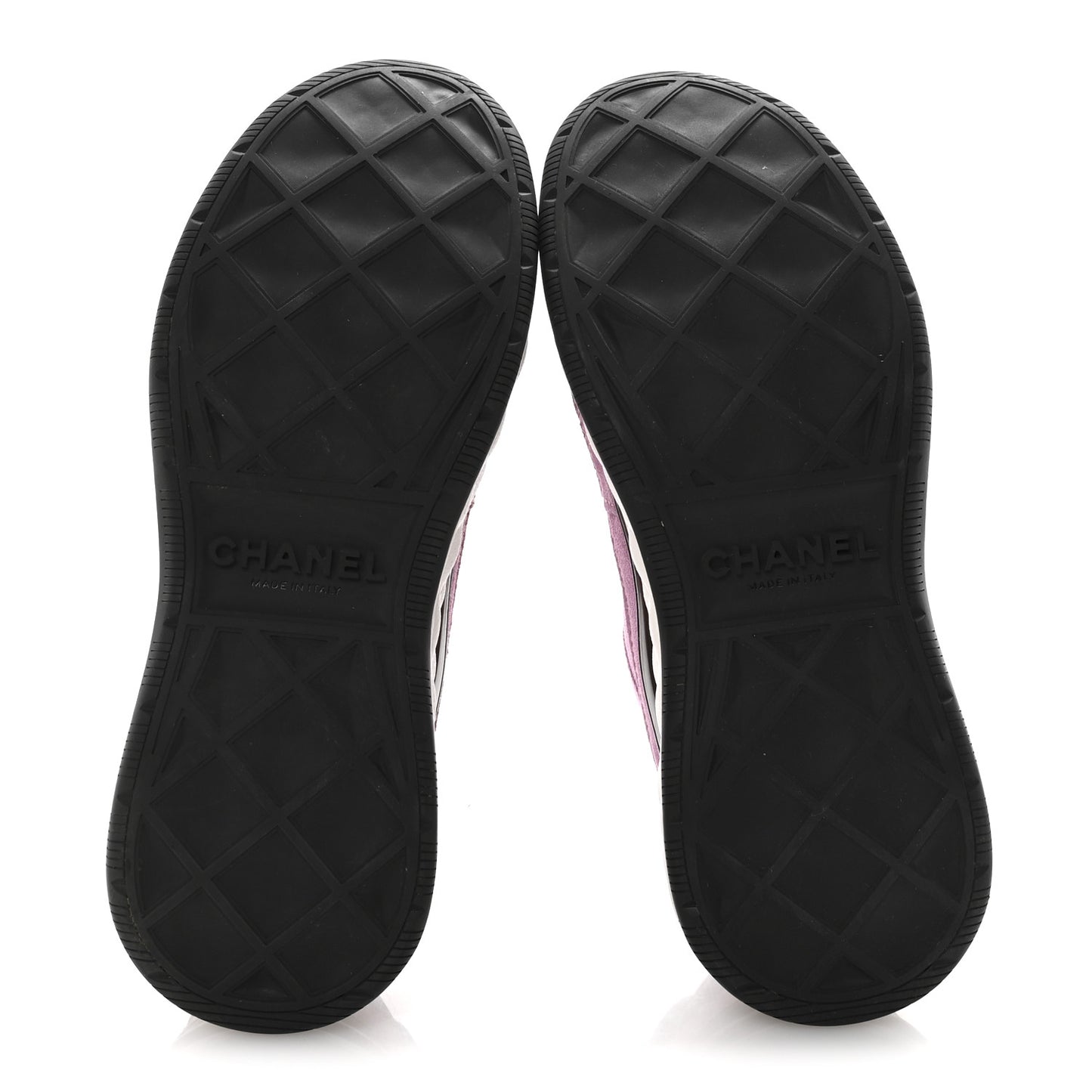 Suede Calfskin Nylon Grosgrain CC Sneakers 36.5 Dark Pink