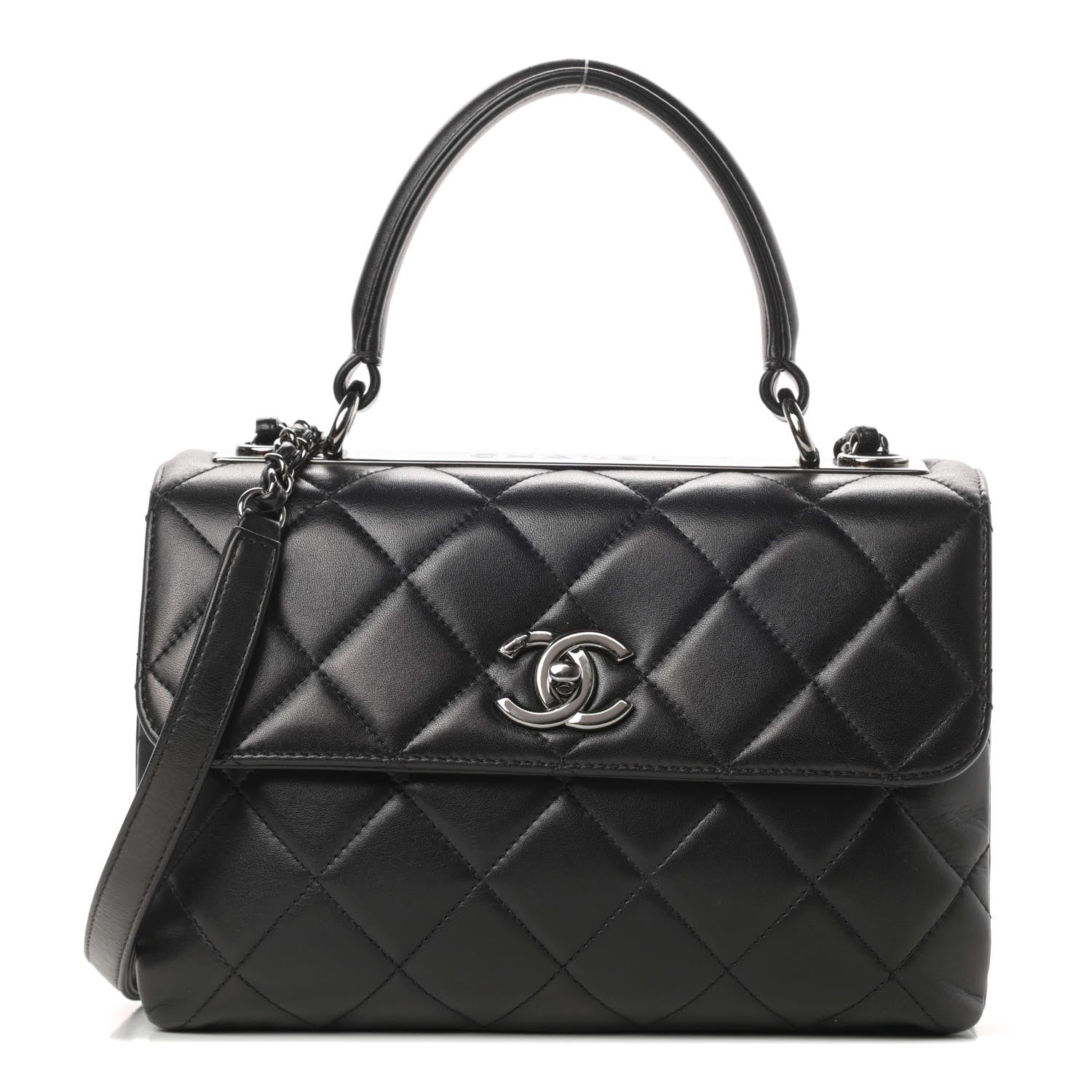 Chanel Lambskin Quilted Small Trendy CC Dual Handle Flap Bag Black 1 of 13