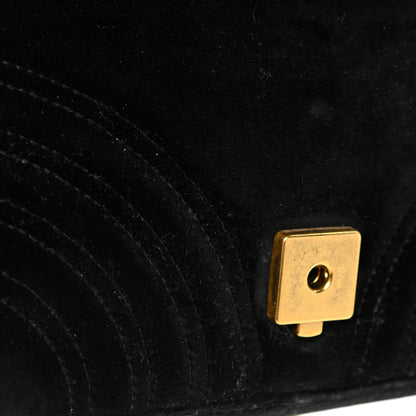Gucci Velvet Matelasse Mini GG Marmont Shoulder Bag Black 13 of 15