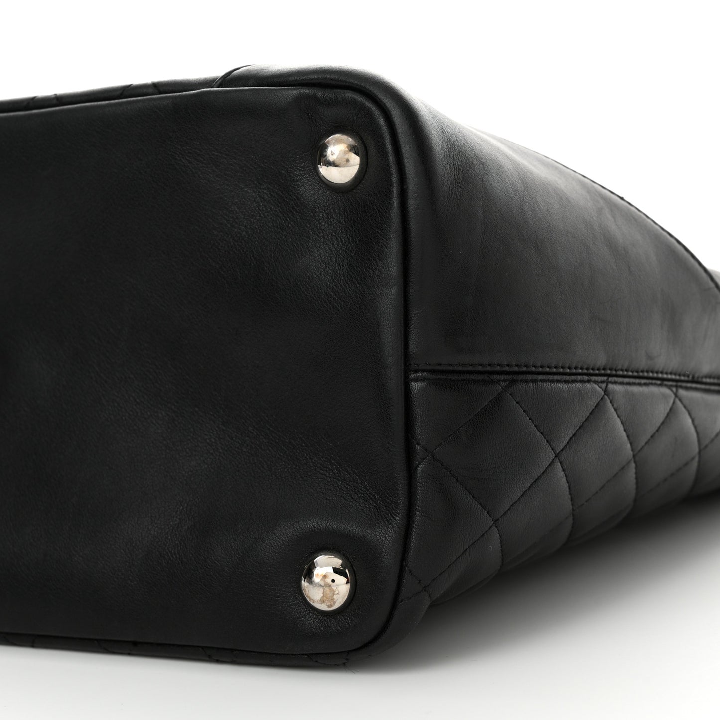 Calfskin Quilted Large Cambon Tote Black