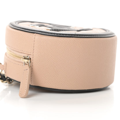 Chanel Caviar Quilted Round Filigree Crossbody Beige Black 9 of 11