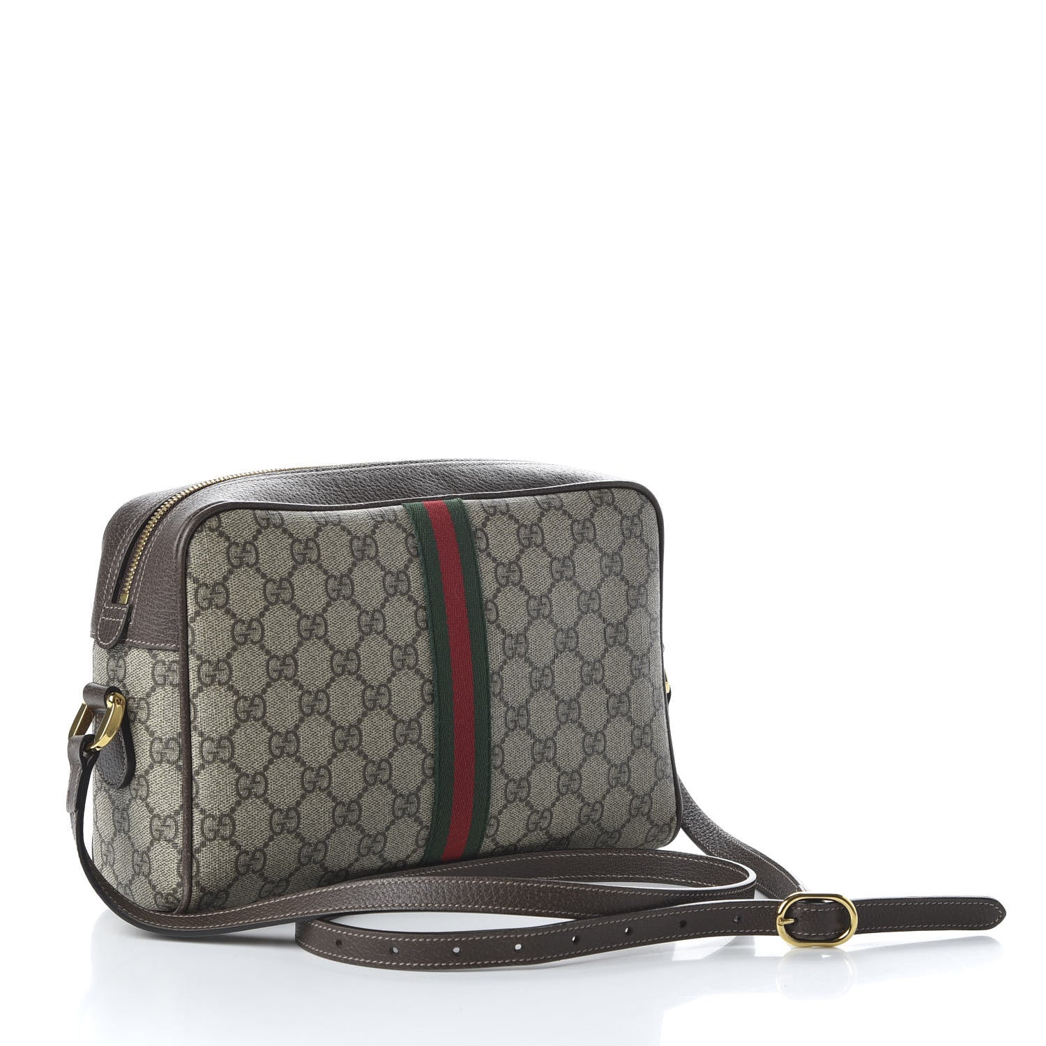 Gucci GG Supreme Monogram Web Small Ophidia Shoulder Bag Brown 3 of 11
