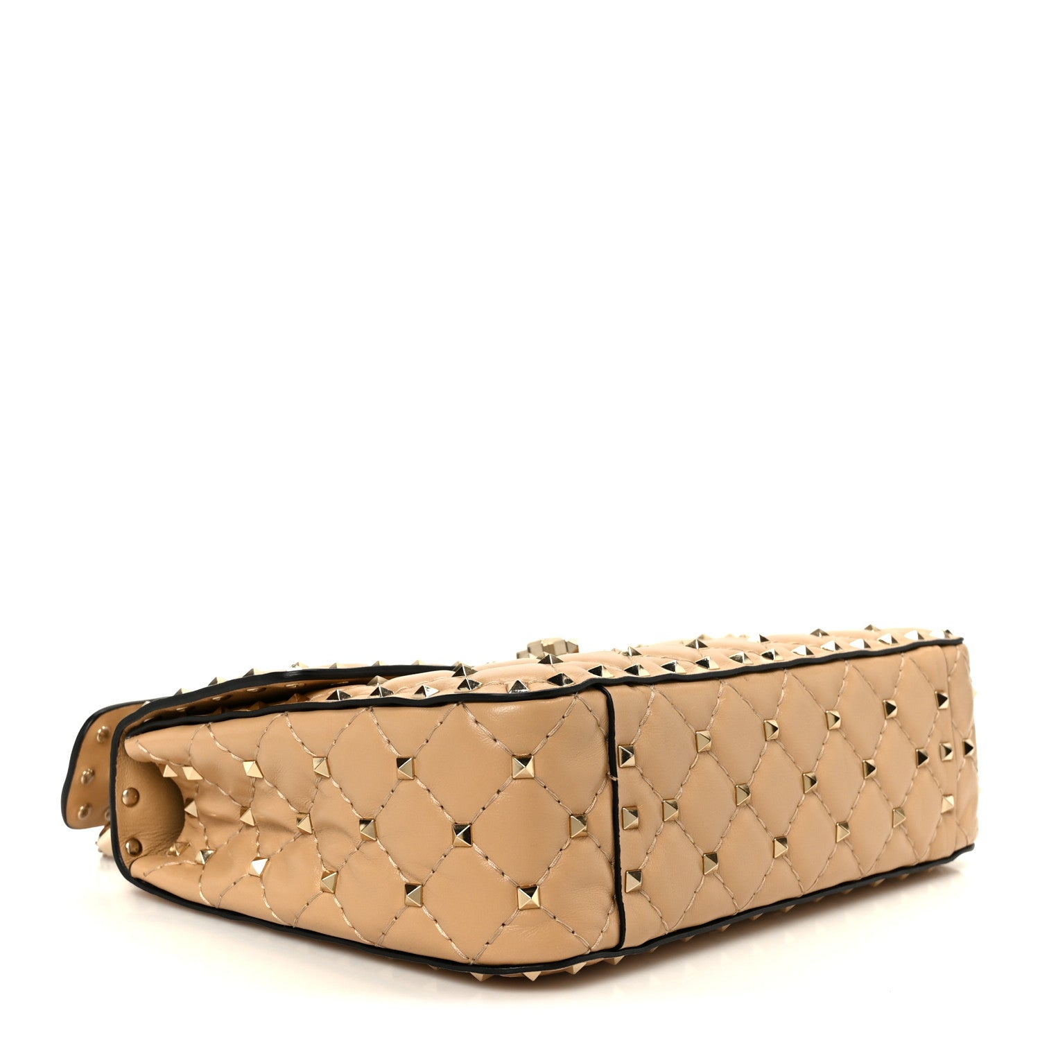 Valentino Garavani Nappa Medium Rockstud Spike Shoulder Bag Soft Noisette 4 of 10