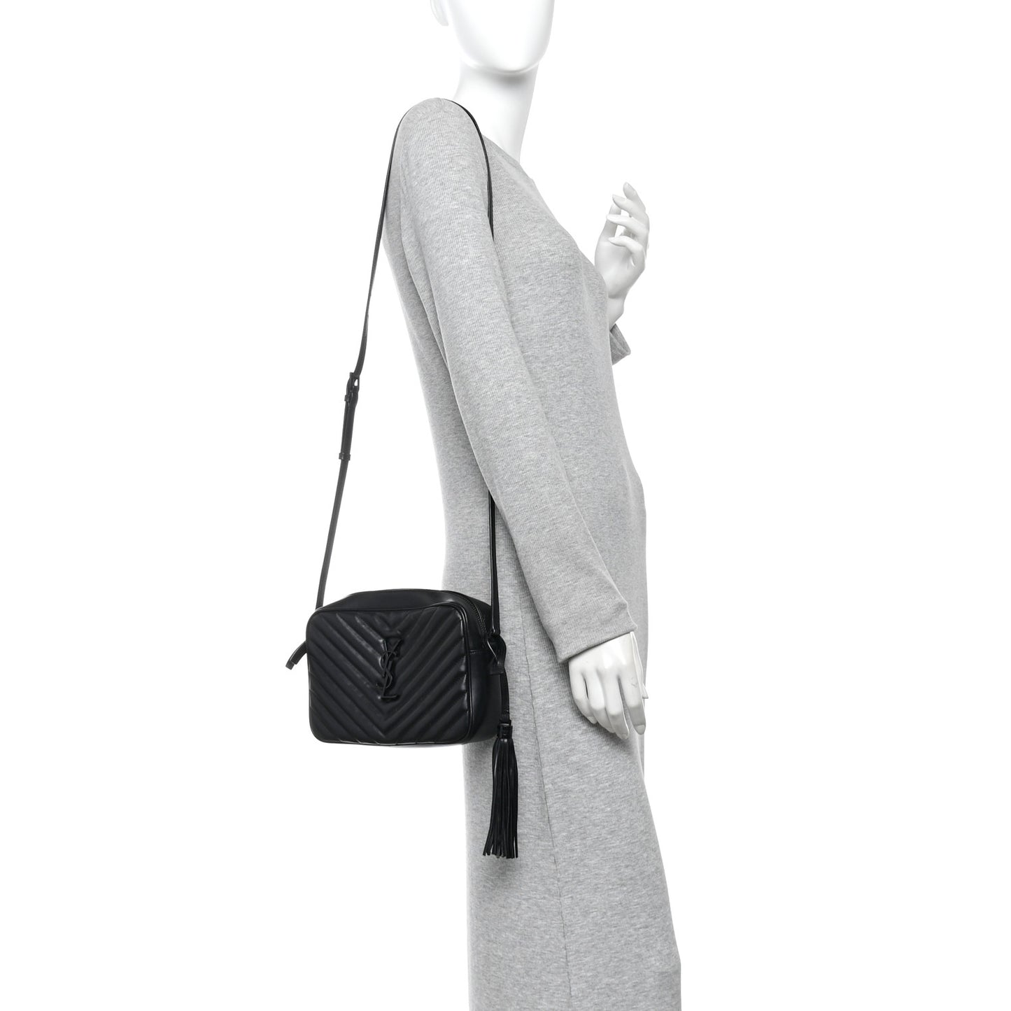 Calfskin Matelasse Monogram Monochrome Lou Camera Bag Black