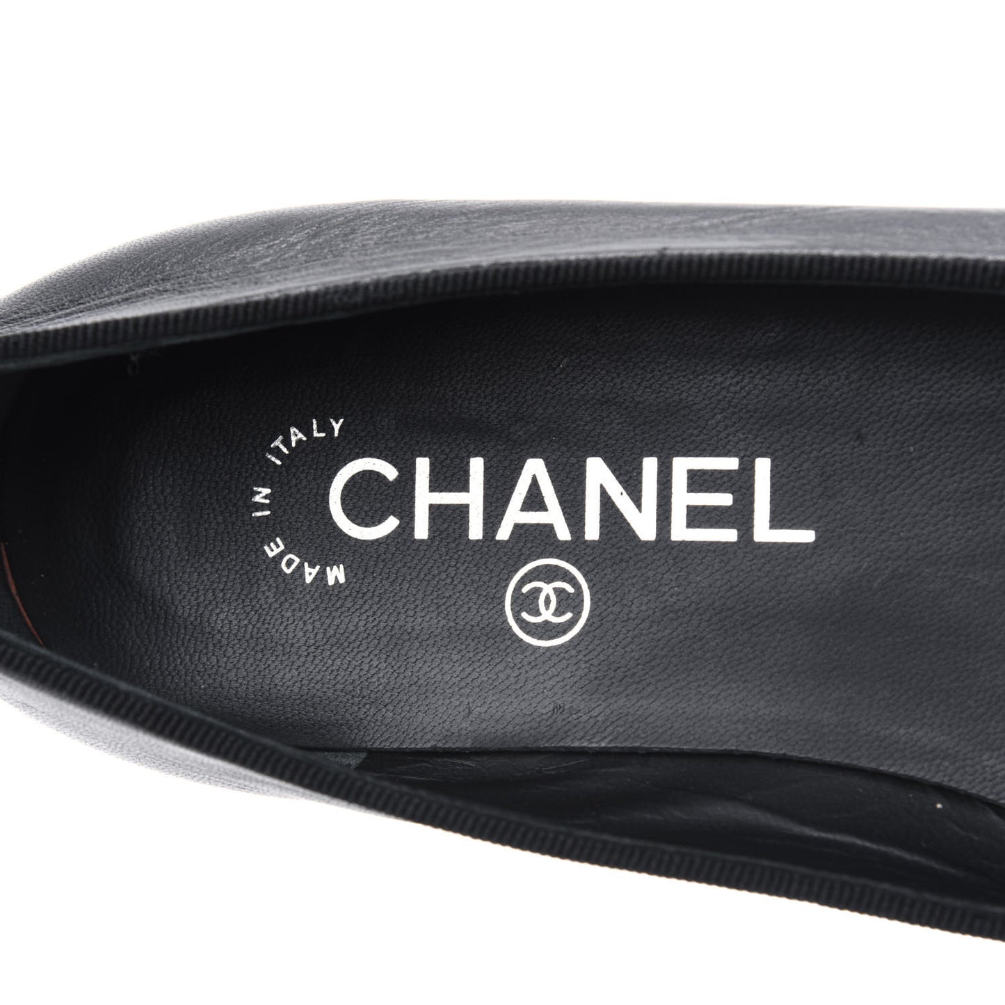 Lambskin Cap Toe CC Ballerina Flats 36 Black