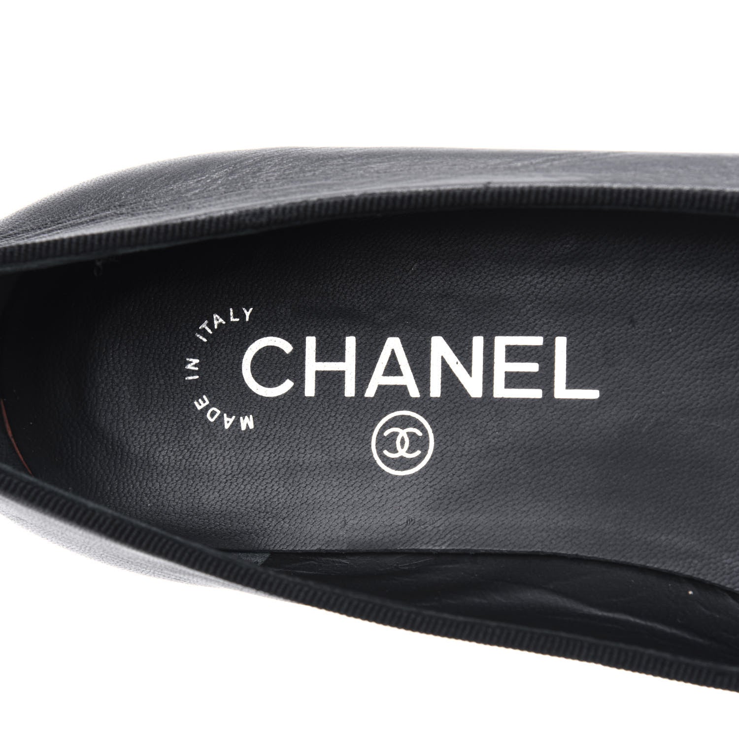 Chanel Lambskin Cap Toe CC Ballerina Flats 36 Black 7 of 10
