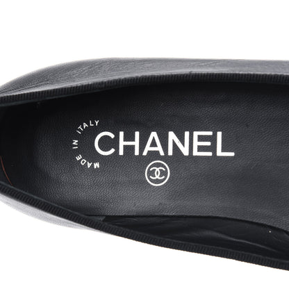 Chanel Lambskin Cap Toe CC Ballerina Flats 36 Black 7 of 10