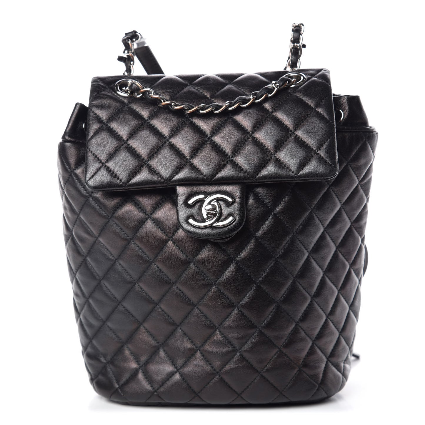 Calfskin Quilted Small Urban Spirit Backpack Black