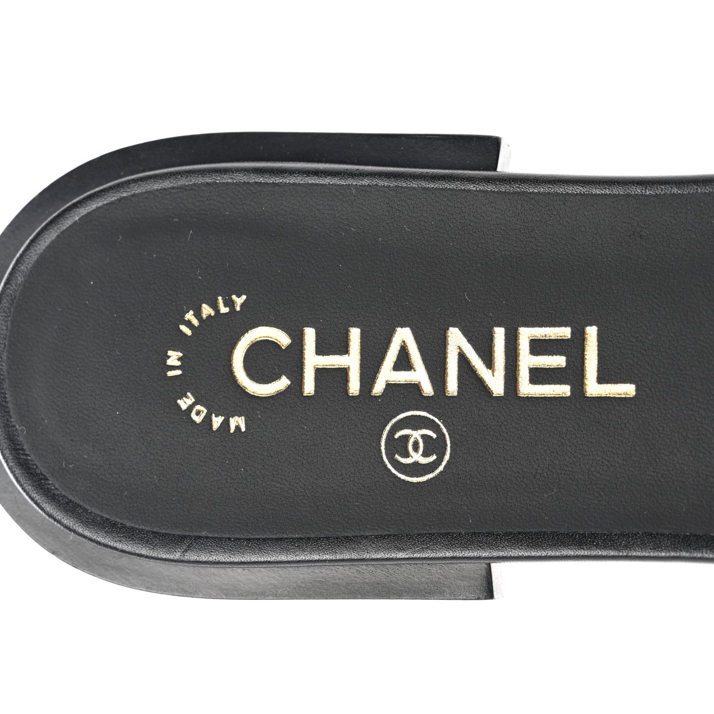 Shiny Calfskin CC Mules 39 Black