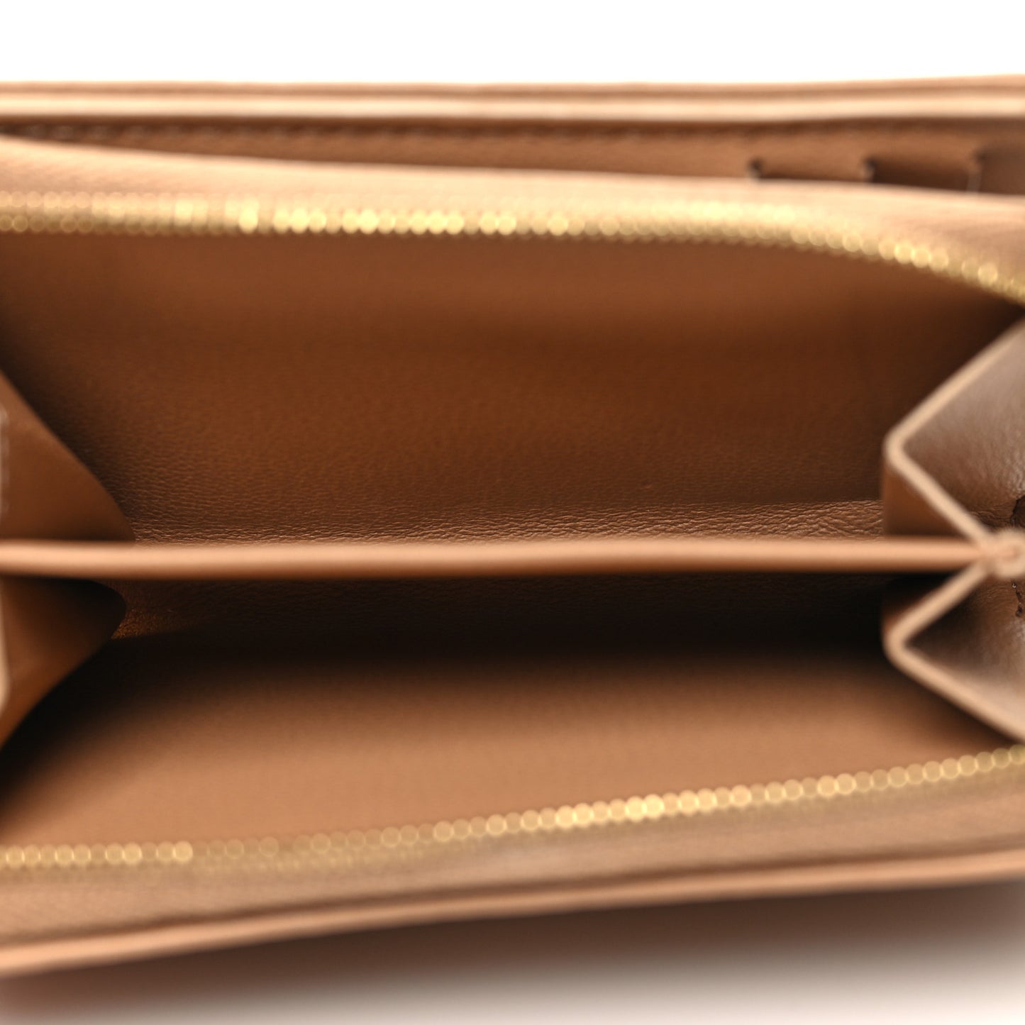 Lambskin Embossed Monogram Lou Coussin Wallet Camel