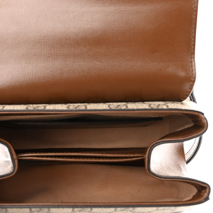 Gucci GG Supreme Monogram Azalea Calfskin Mini Horsebit 1955 Top Handle Flap Bag Beige Ebony Brown Sugar 5 of 10
