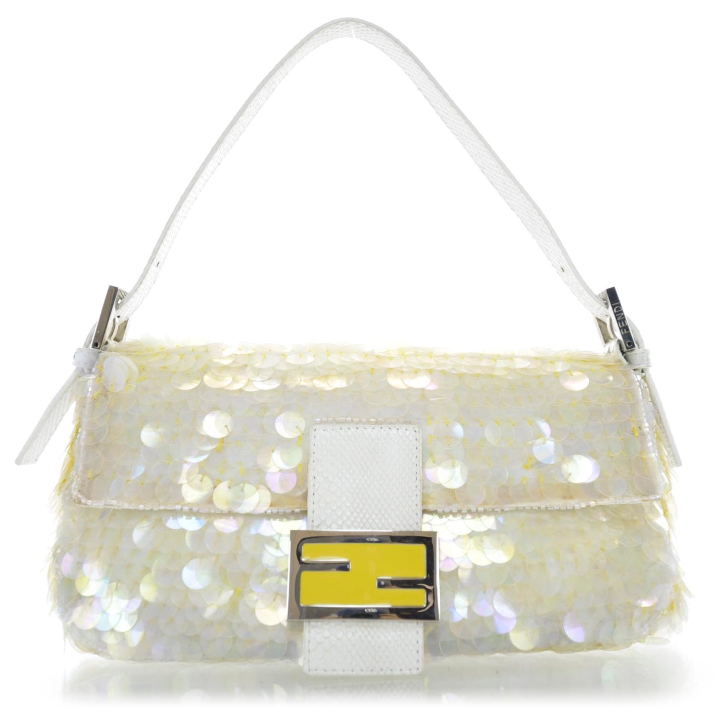 Sequin Paillettes Snakeskin Baguette