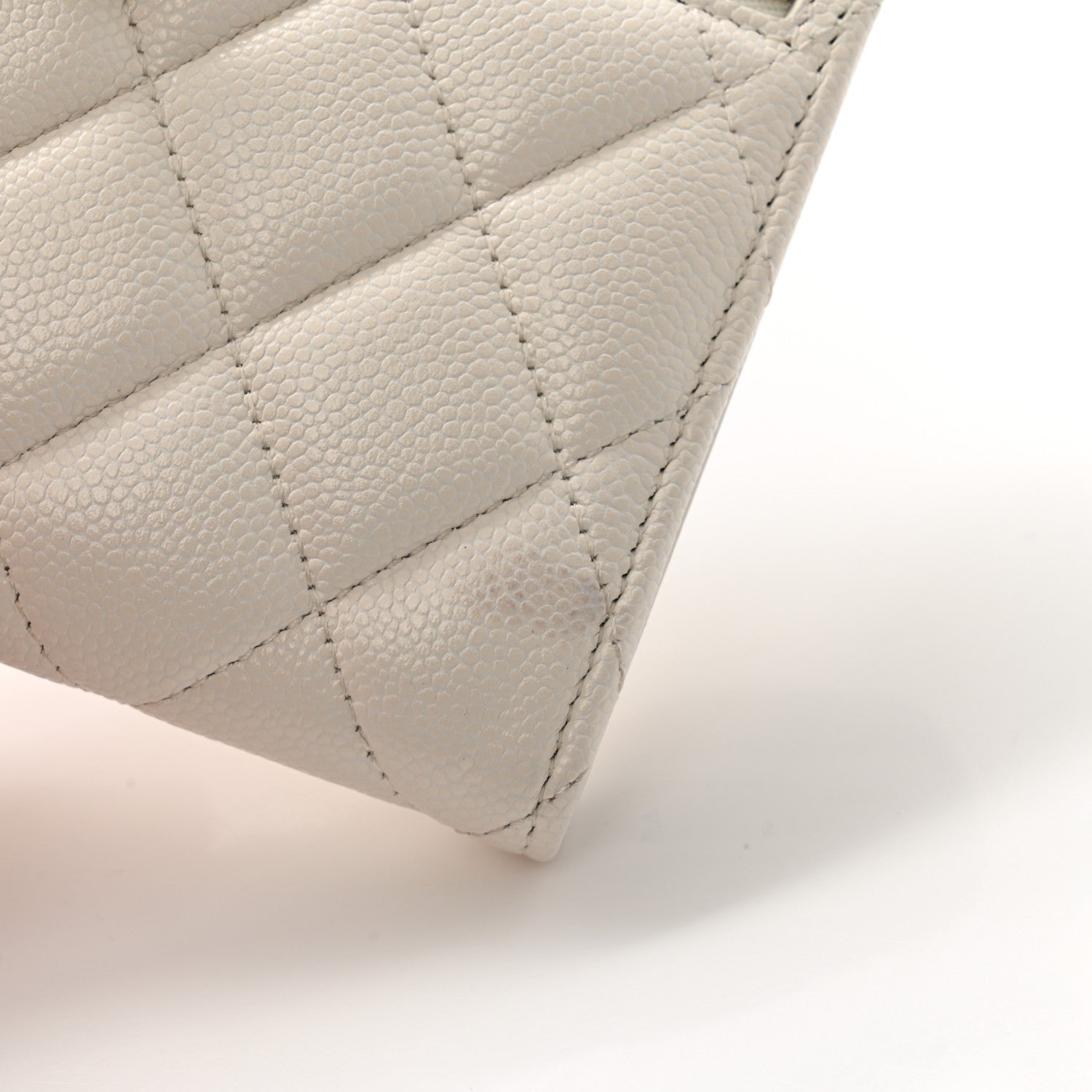 Chanel Caviar Quilted Compact Flap Wallet White 9 of 11
