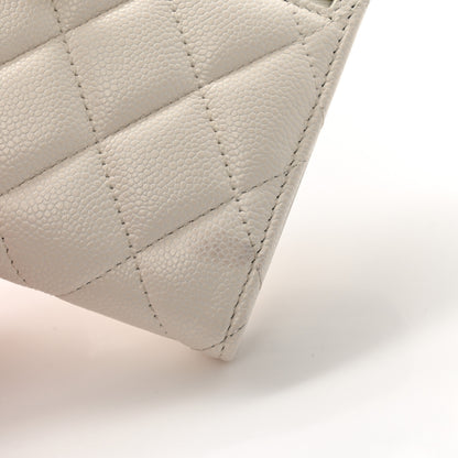 Chanel Caviar Quilted Compact Flap Wallet White 9 of 11