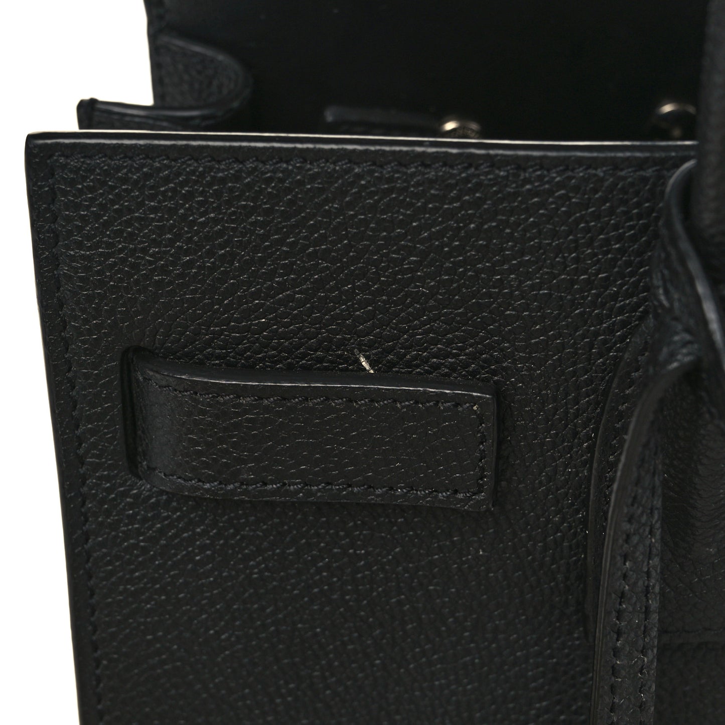 Grained Calfskin Baby Sac De Jour Black