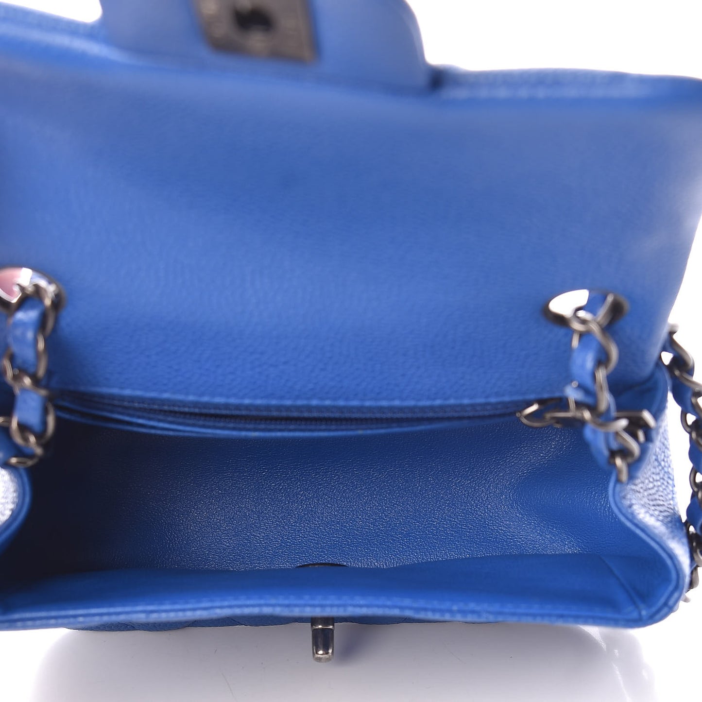 Caviar Quilted Mini Square Flap Blue