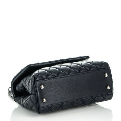 Chanel Caviar Lizard Quilted Mini Coco Handle Flap Navy 4 of 5