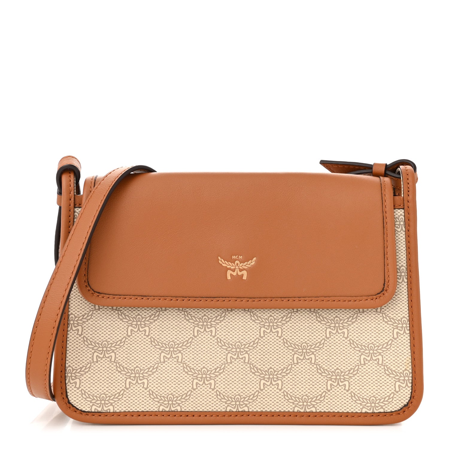 MCM Lauretos Nappa Small Himmel Crossbody Oatmeal 1 of 10