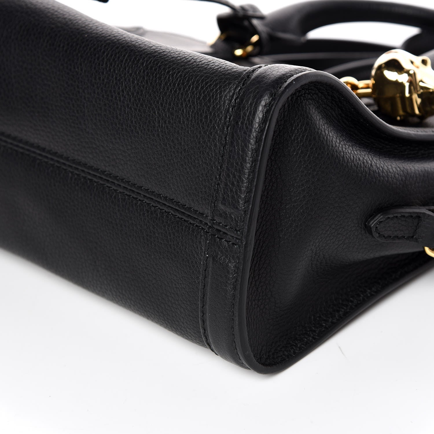Alexander McQueen Pebbled Calfskin Mini Padlock Tote Black 6 of 9