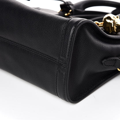Alexander McQueen Pebbled Calfskin Mini Padlock Tote Black 6 of 9