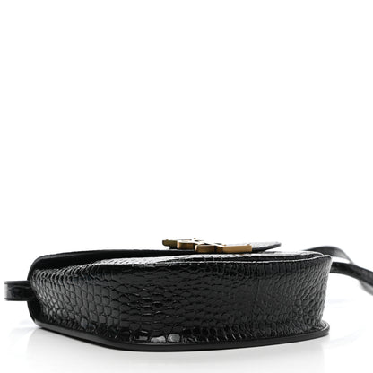 Saint Laurent Crocodile Embossed Calfskin Small Kaia Satchel Black 4 of 10