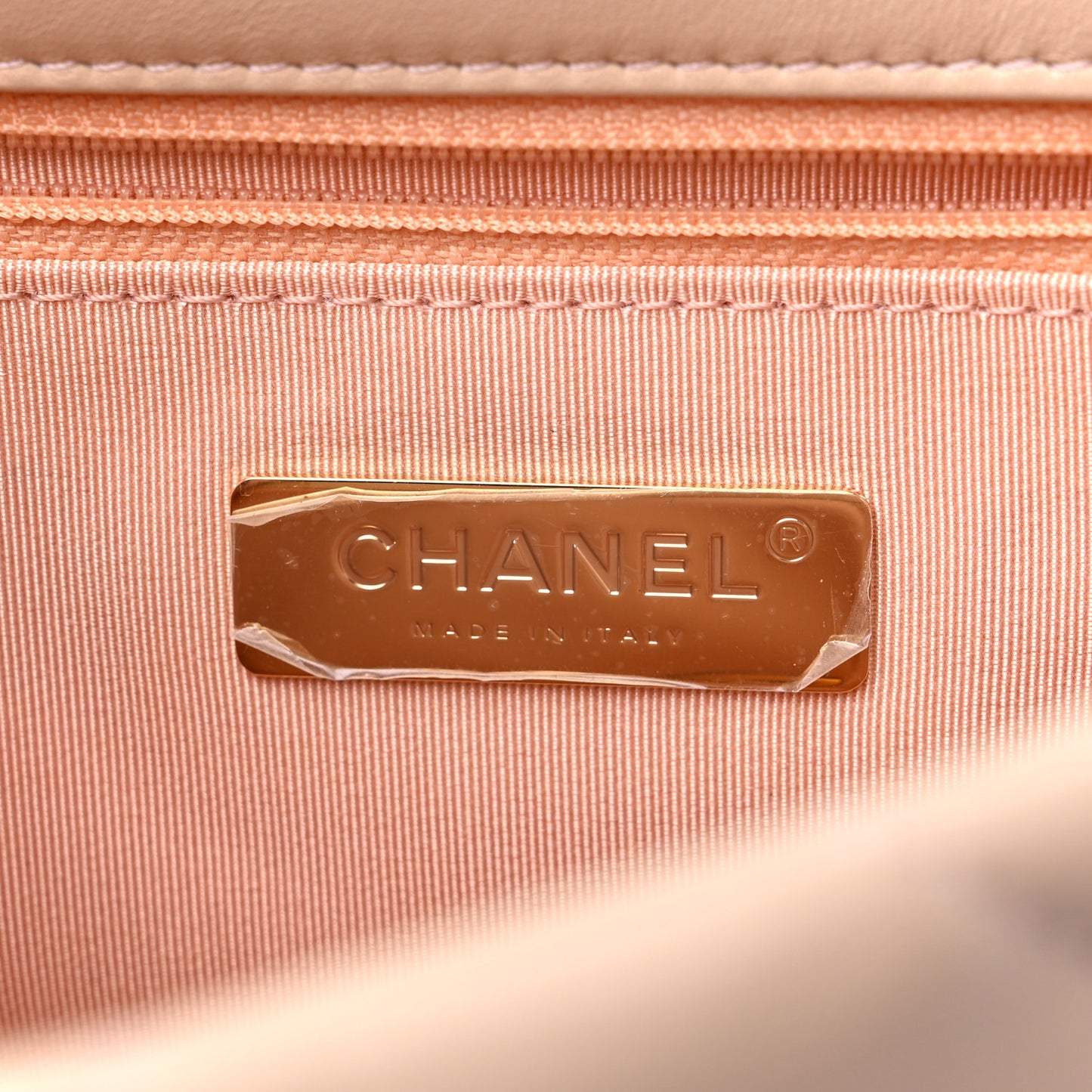 Lambskin Quilted Medium Chanel 19 Flap Light Beige