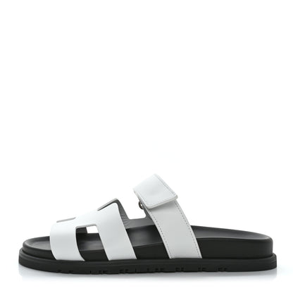 Hermes Calfskin Womens Chypre Sandals 39.5 White 1 of 9