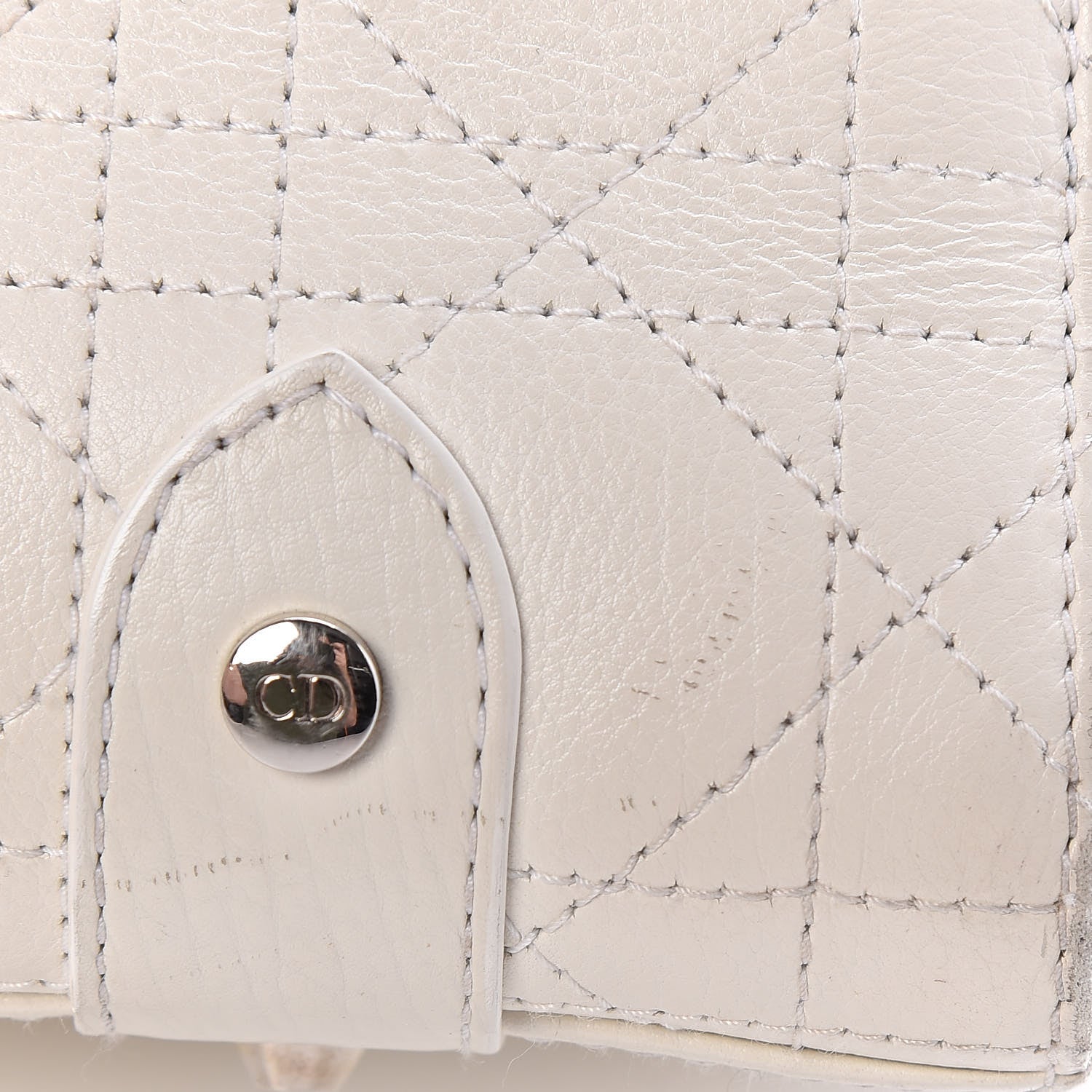 Christian Dior Calfskin Cannage Stitched East West Lady Dior White 27 of 29