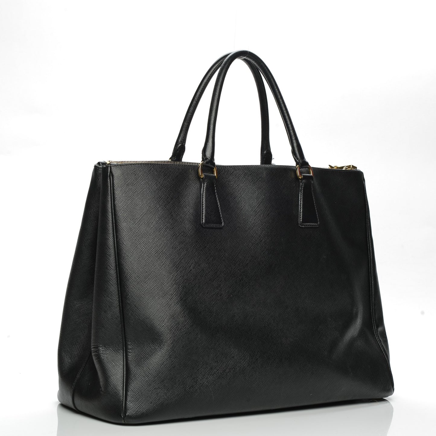Saffiano Lux Extra Large Galleria Double Zip Tote Black