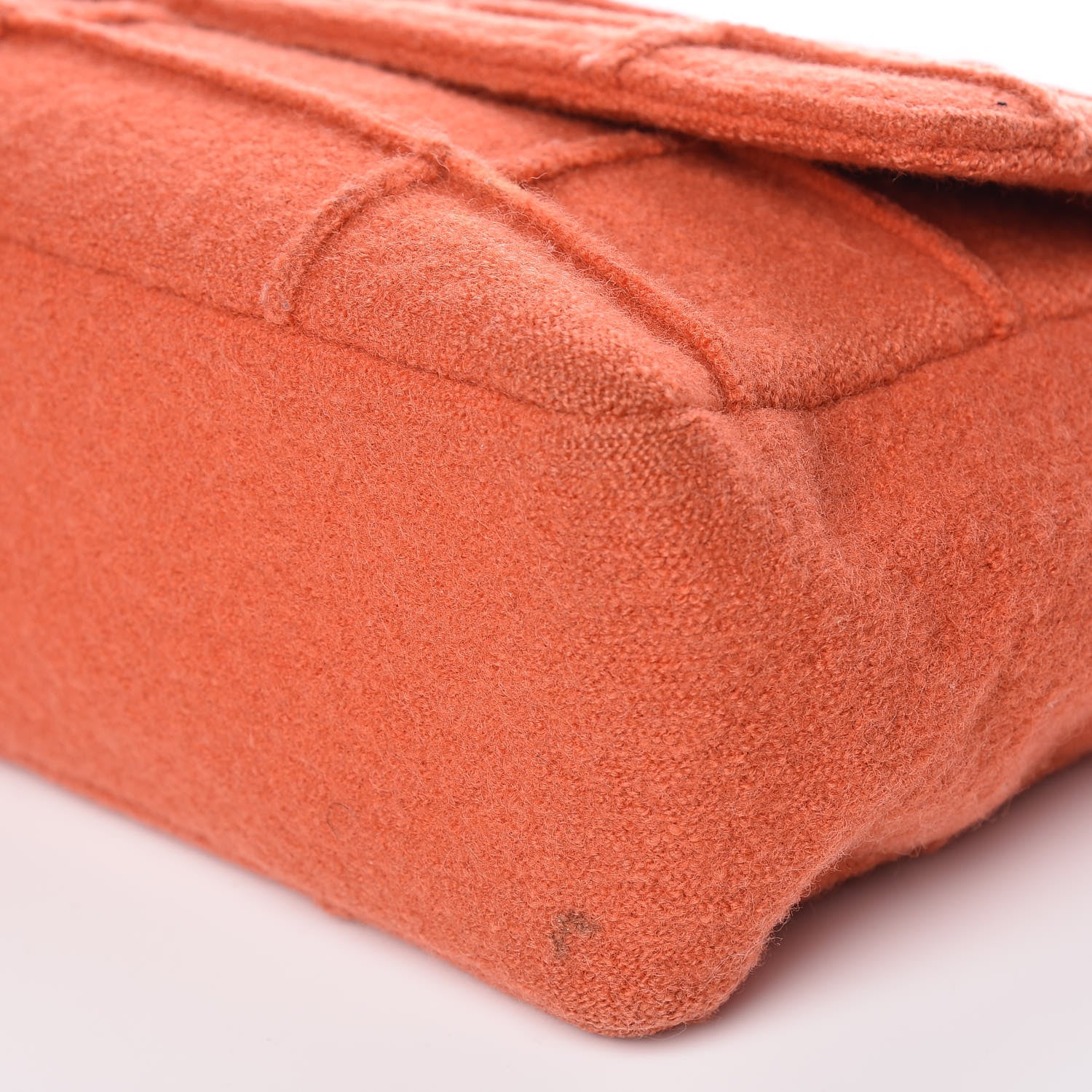 Chanel Wool Patchwork Mademoiselle Jumbo Flap Orange 18 of 20