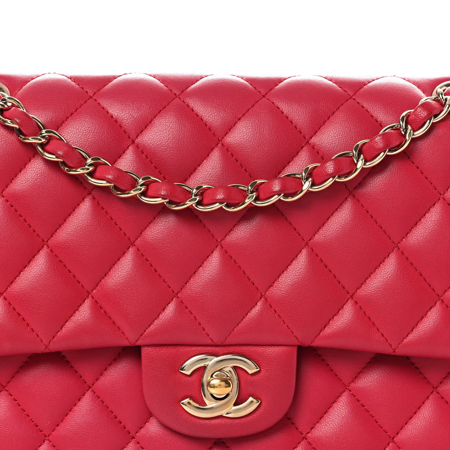 Chanel Lambskin Quilted Medium Double Flap Red 8 of 14