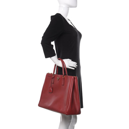 Prada Saffiano Large Galleria Double Zip Tote Fuoco 2 of 11