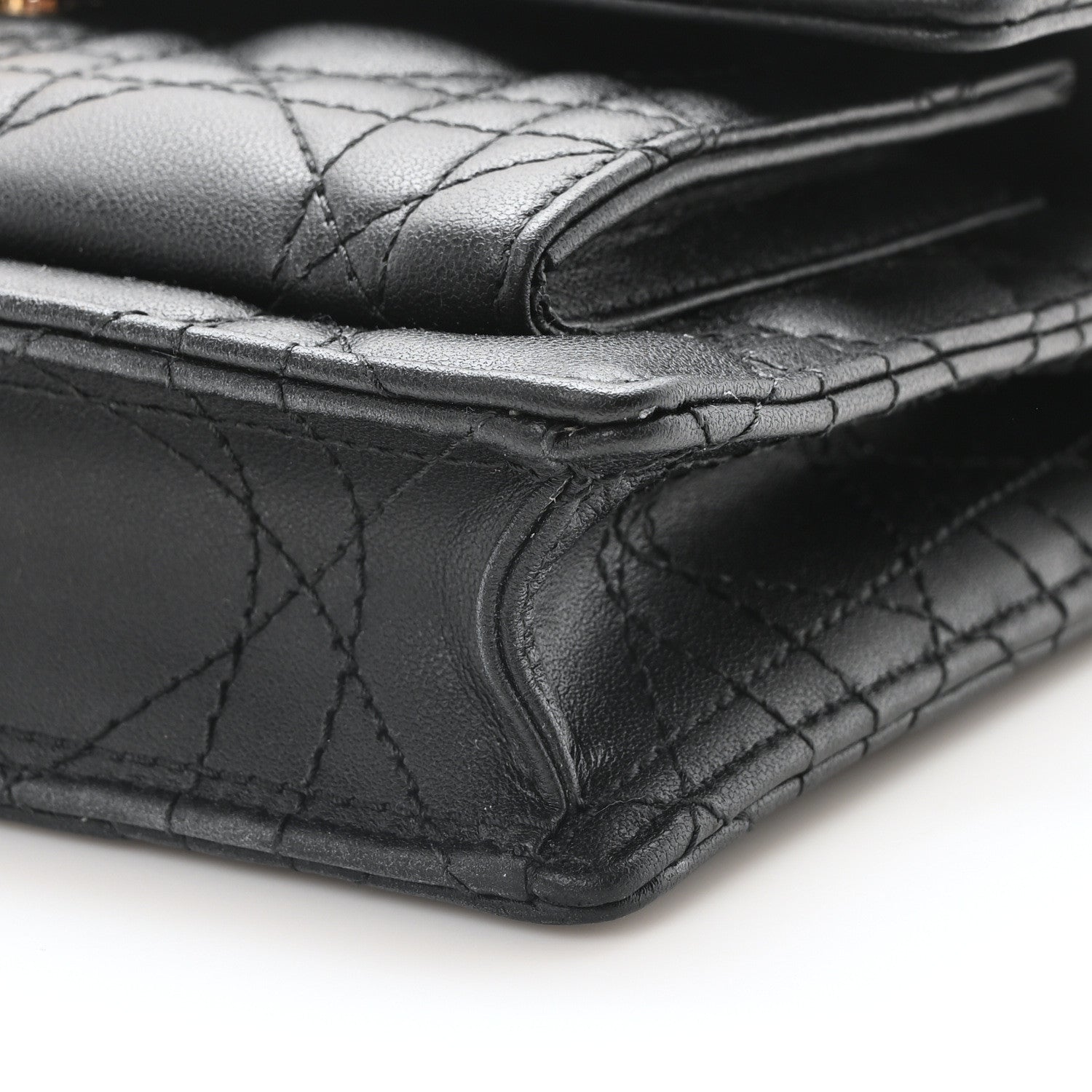 Christian Dior Lambskin Cannage Lady Dior Chain Pouch Black 9 of 10