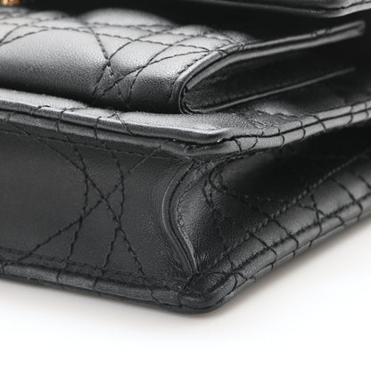 Christian Dior Lambskin Cannage Lady Dior Chain Pouch Black 9 of 10