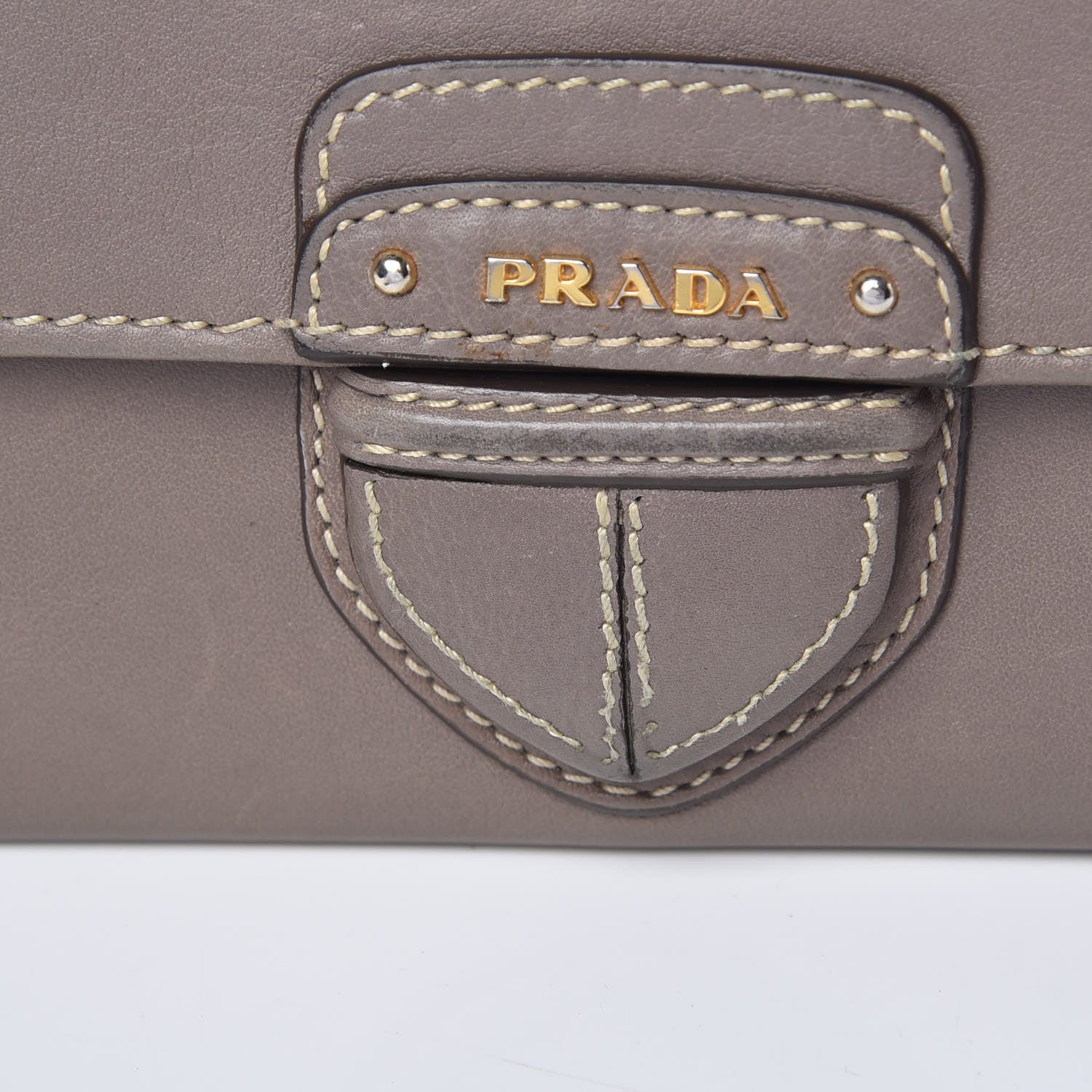 Prada City Calf Continental Flap Wallet Argilla 13 of 18