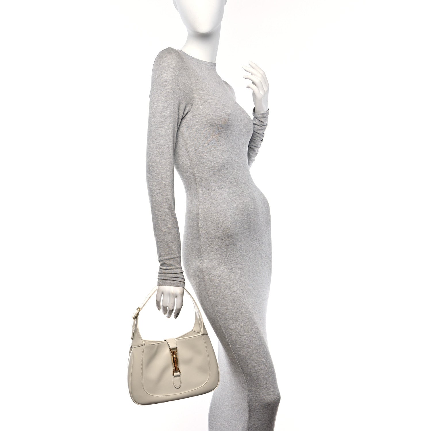 Gucci Boarded Dyana Lux Calfskin Small Jackie 1961 Hobo Mystic White 2 of 12