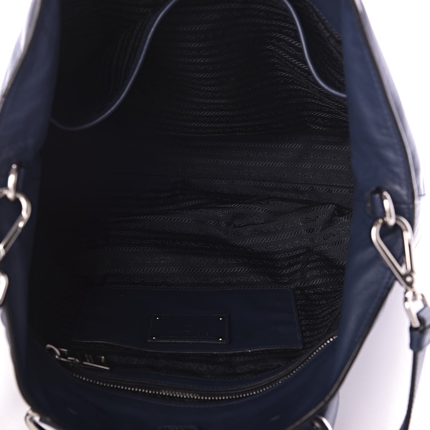 Prada Soft Calf Shopping Tote Bluette 5 of 10