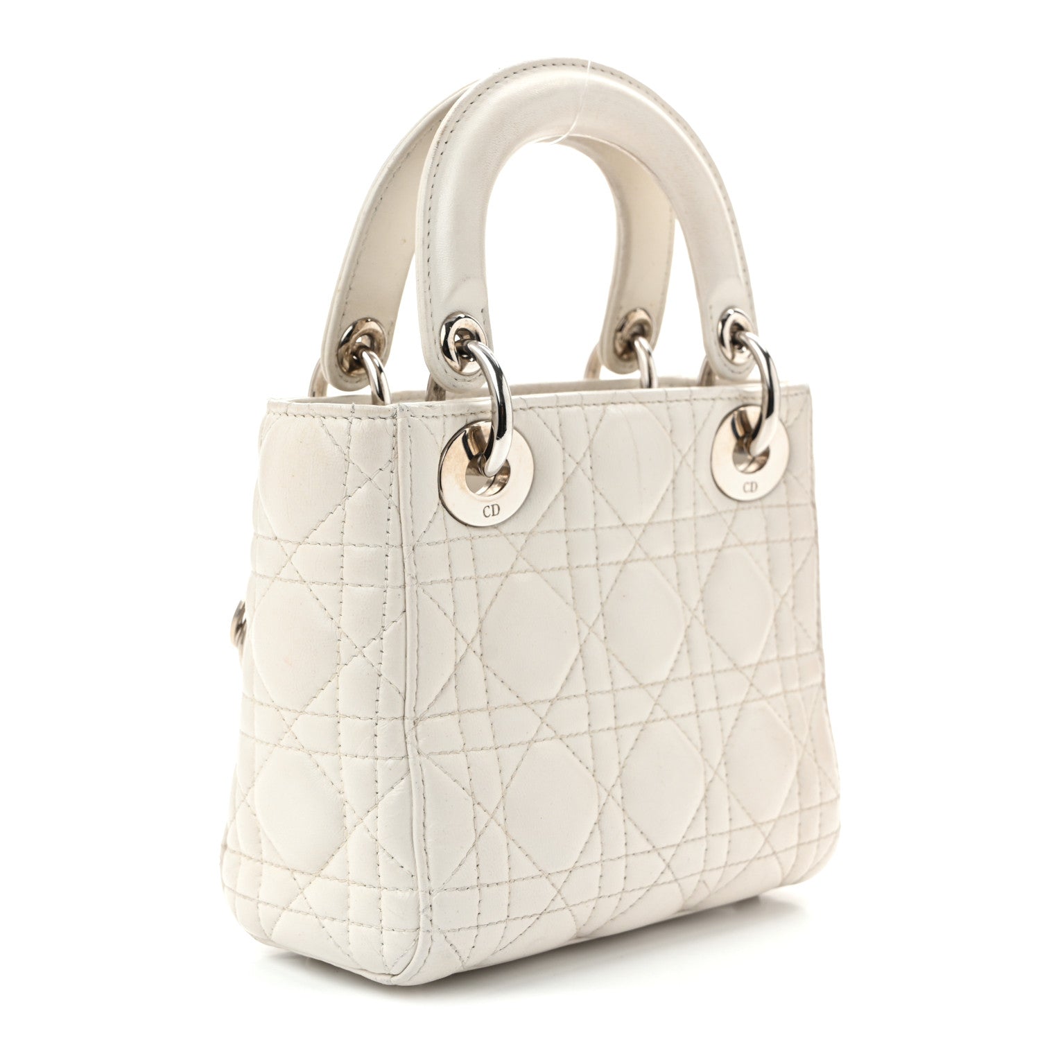 Christian Dior Lambskin Cannage Mini Lady Dior White 3 of 11