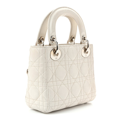 Christian Dior Lambskin Cannage Mini Lady Dior White 3 of 11