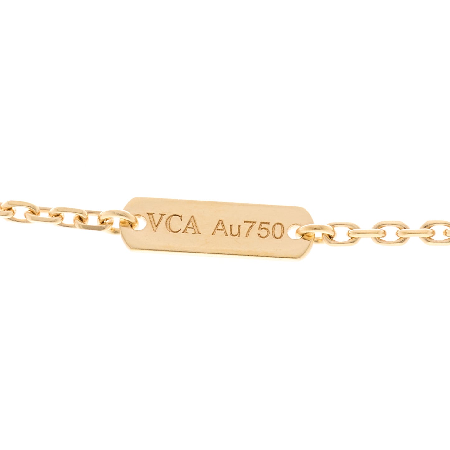 18K Yellow Gold Black Onyx Vintage Alhambra Pendant Necklace