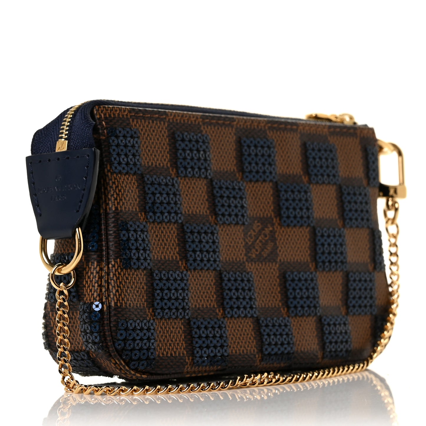 Damier Paillettes Mini Pochette Accessories Blue