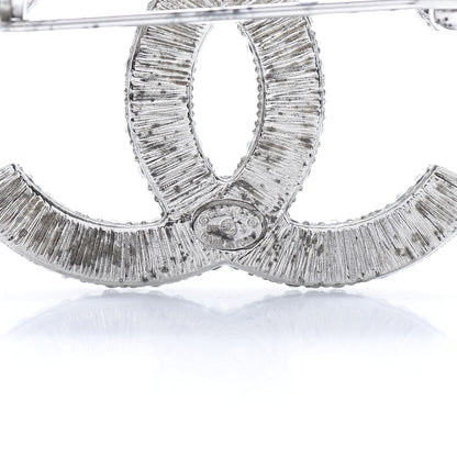 Chanel Crystal CC Brooch Silver 4 of 6