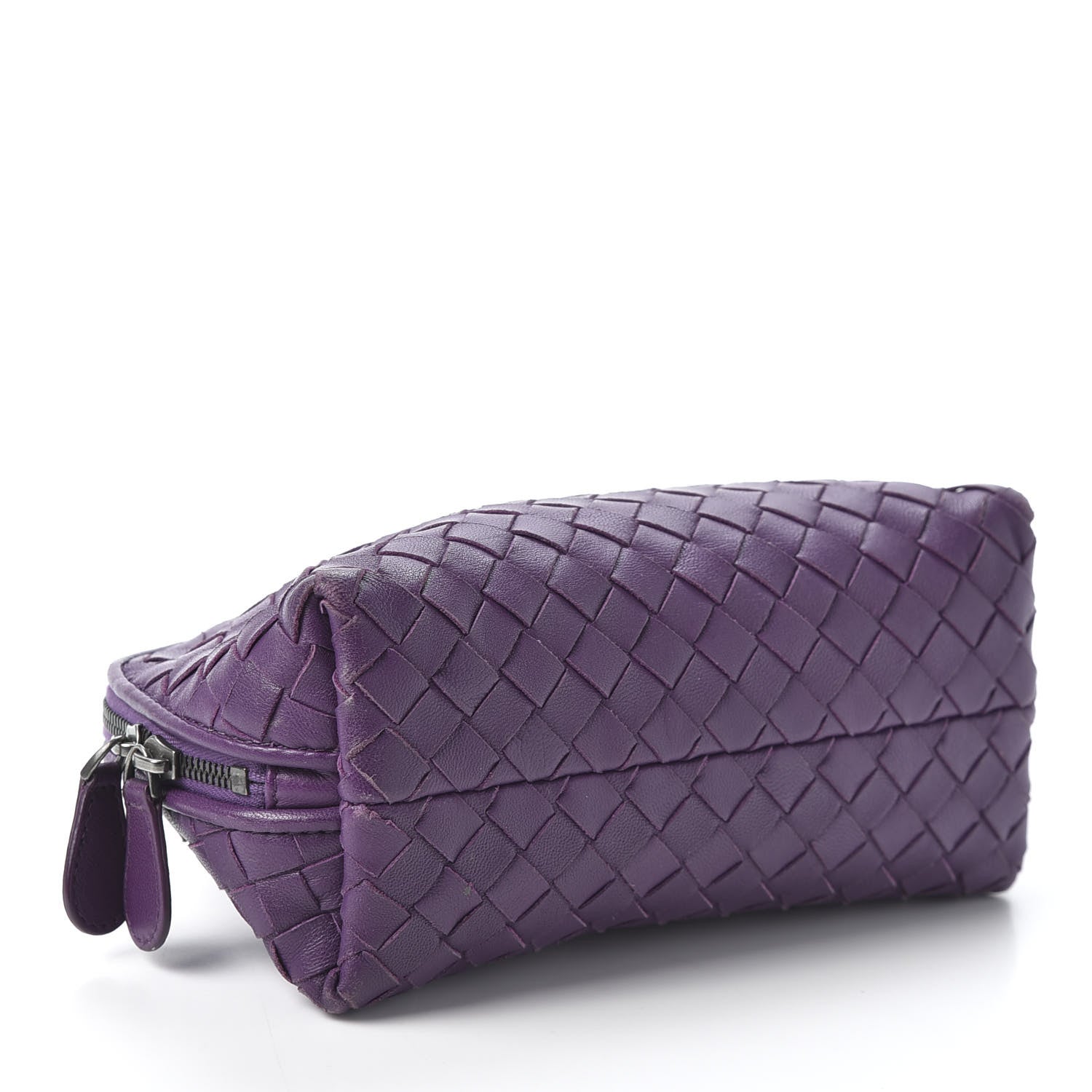 Bottega Veneta Nappa Intrecciato Cosmetic Case Plum 3 of 9