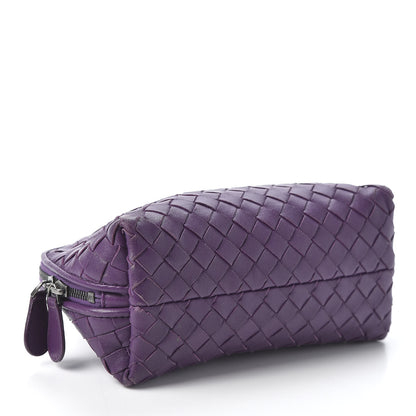 Bottega Veneta Nappa Intrecciato Cosmetic Case Plum 3 of 9