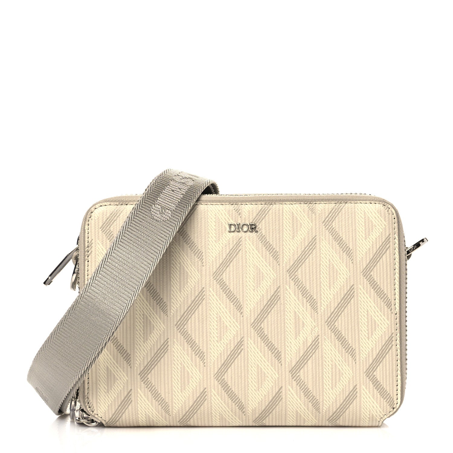 Christian Dior Coated Canvas CD Diamond Messenger Pouch Natural 1 of 11