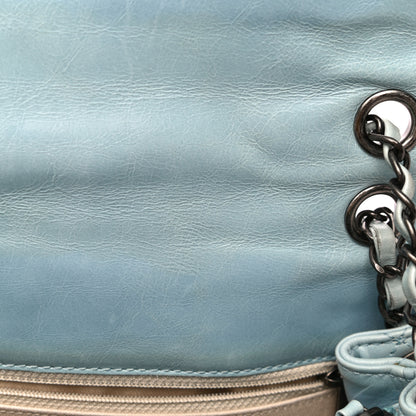 Chanel Glazed Calfskin Quilted Large Coco Soft Flap Light Blue 17 of 36