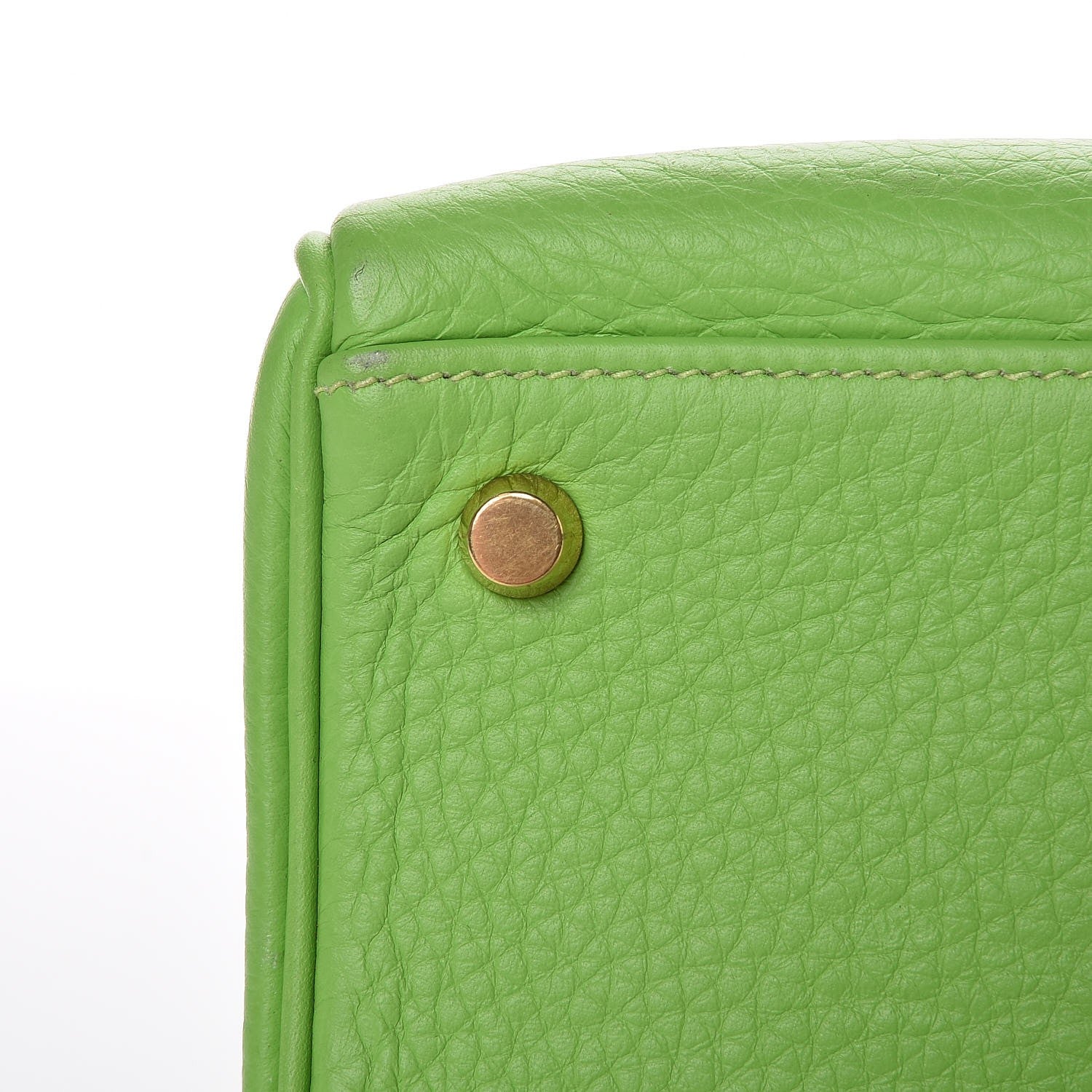 Hermes Taurillon Clemence Kelly Retourne 32 Vert Cru 33 of 41